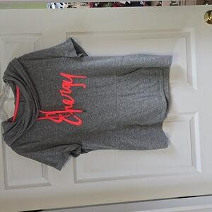 Livi Active Gray Short Sleeve Cowl Neck active top sz 14/16